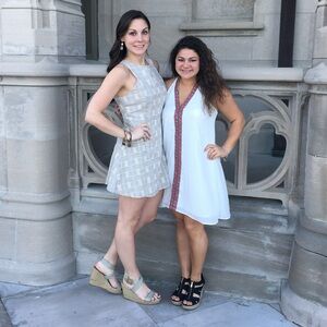 White Halter Dress with Pink Beaded Trim
